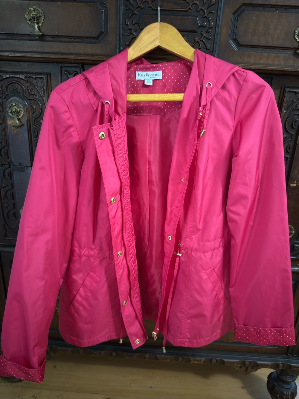 Kim Rogers Hot Pink Hooded Utility Jacket